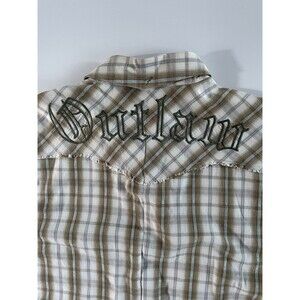 Men’s Large Fender Outlaw Pearl Snap Plaid Western Shirt